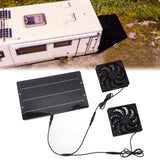 10W Solar Panel Fan Kit Weatherproof Solar Powered Dual Exhaust Fan Wall Mounted for Chicken Coops Greenhouses Sheds