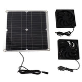 12W 12V Solar Panel Powered Fan Efficient Energy Conversion Solar Panel Dual Fan Kit - Front View