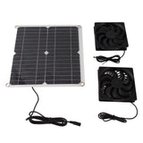 12W 12V Solar Panel Powered Fan Efficient Energy Conversion Solar Panel Dual Fan Kit - Side View