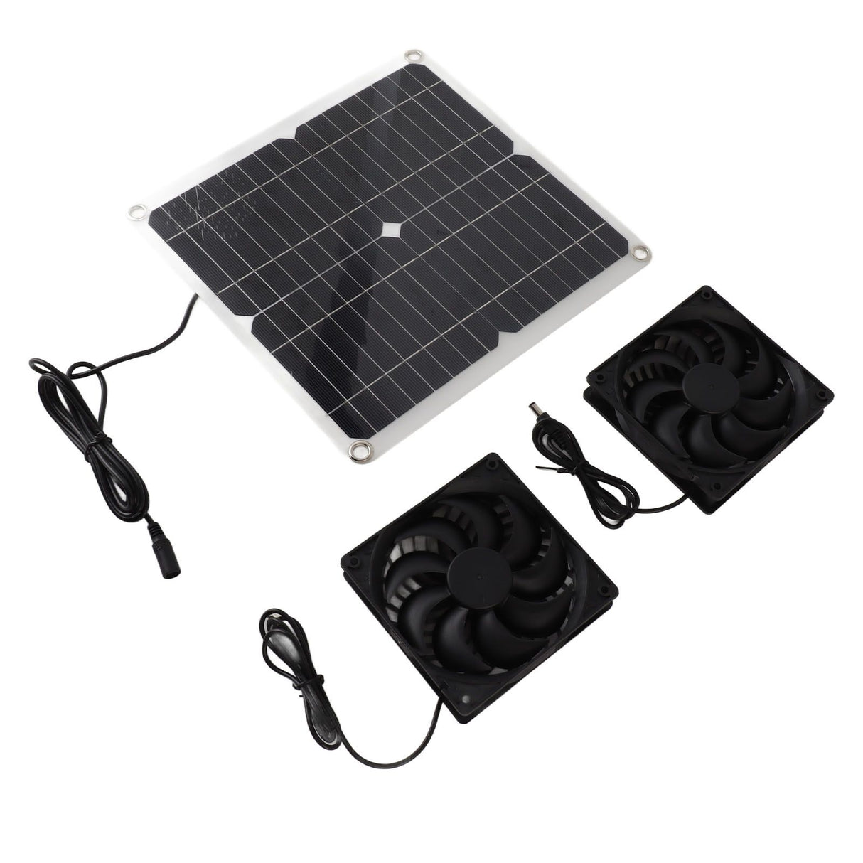 12W 12V Solar Panel Powered Fan Efficient Energy Conversion Solar Panel Dual Fan Kit