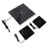 12W 12V Solar Panel Powered Fan Efficient Energy Conversion Solar Panel Dual Fan Kit - 45-Degree Angle