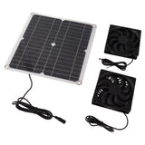 12W 12V Solar Panel Powered Fan Efficient Energy Conversion Solar Panel Dual Fan Kit - Rear View