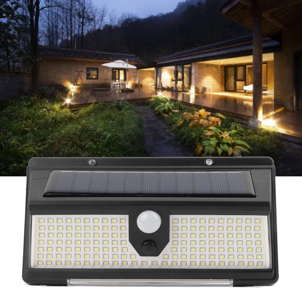 Solar Sensor Wall Light 3 Lighting Modes Human Body Induction Waterproof Solar Motion Lamp Wall Mount Solar Lights for Outdoor