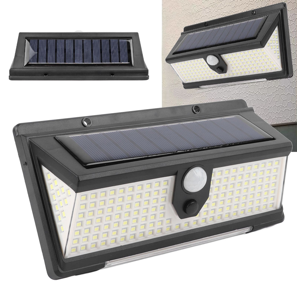 Solar Sensor Wall Light 3 Lighting Modes Human Body Induction Waterproof Solar Motion Lamp Wall Mount Solar Lights for Outdoor