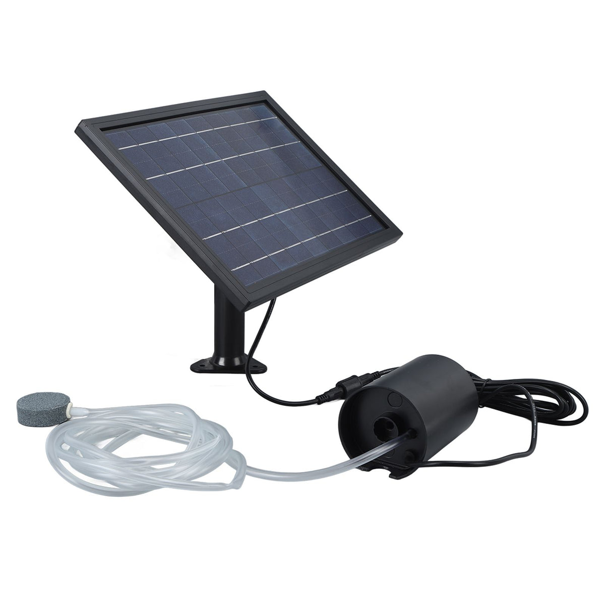 Solar Air Pump with 2 Bubble Stones with Hose 8W 10V 2400mAh ABS and Polysilicon Solar Oxygen Pump for Pond Pool