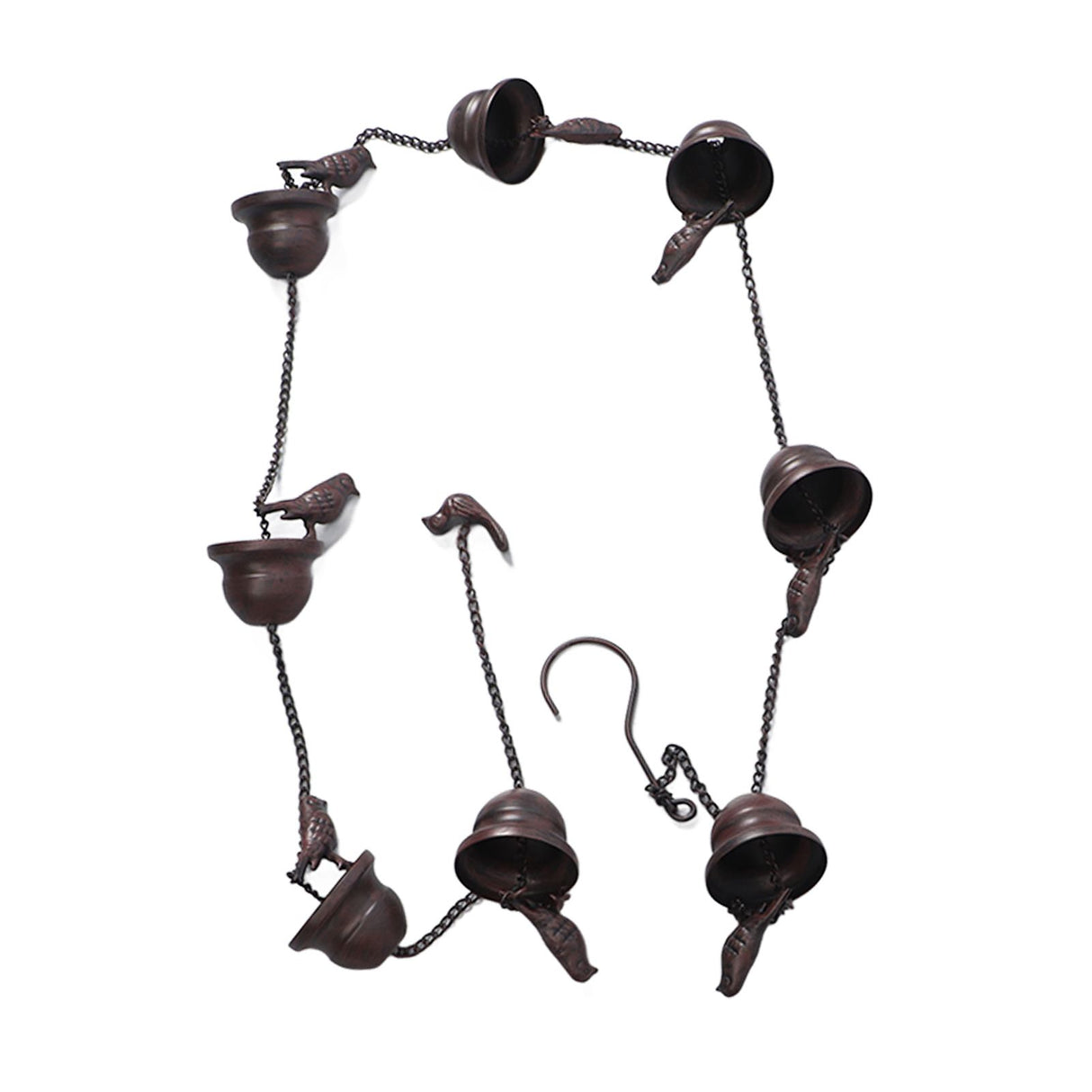 Rain Chain Outdoor Mobile Birds Cup Rain Chain Decorative Replacement for Gutters Downspouts