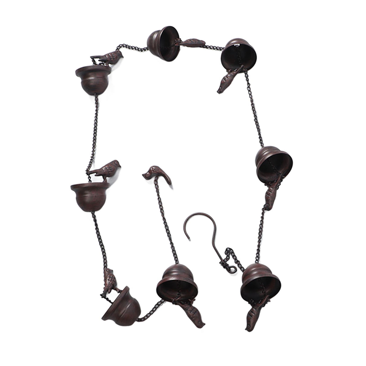 Rain Chain Outdoor Mobile Birds Cup Rain Chain Decorative Replacement for Gutters Downspouts