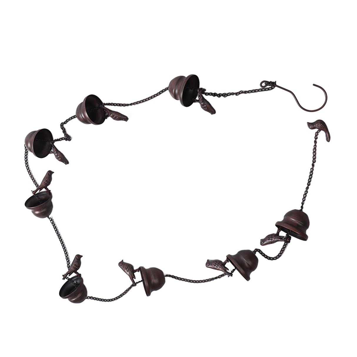 Rain Chain Outdoor Mobile Birds Cup Rain Chain Decorative Replacement for Gutters Downspouts