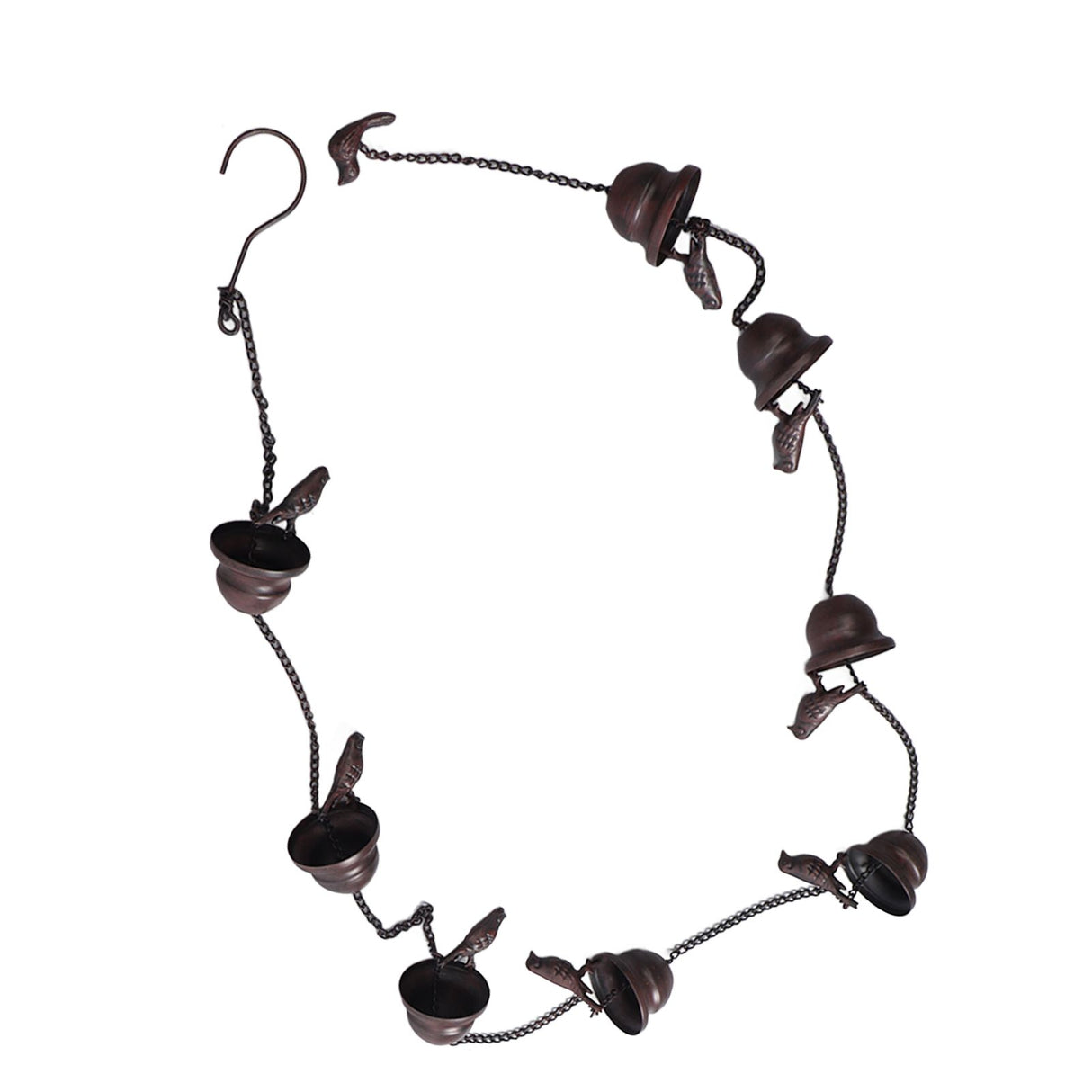 Rain Chain Outdoor Mobile Birds Cup Rain Chain Decorative Replacement for Gutters Downspouts