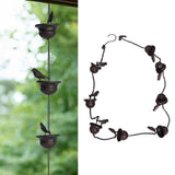 Rain Chain Outdoor Mobile Birds Cup Rain Chain Decorative Replacement for Gutters Downspouts - Extra Image
