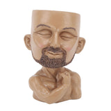 Head Planter Resin Face Planter Weather Resistance Drain Hole Plant Pot for Home Garden Office Dark Color