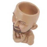 Head Planter Resin Face Planter Weather Resistance Drain Hole Plant Pot for Home Garden Office Dark Color - Front View