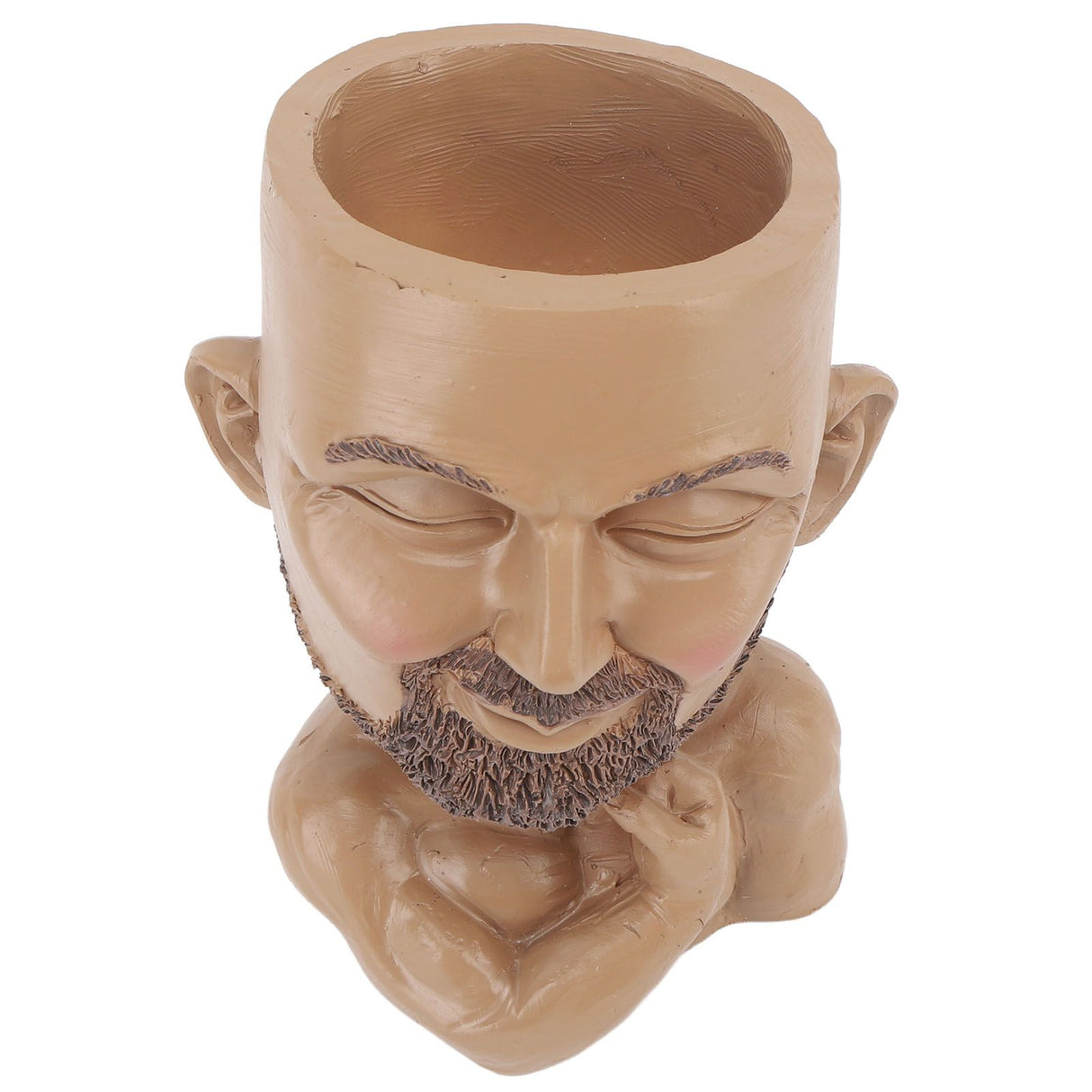 Head Planter Resin Face Planter Weather Resistance Drain Hole Plant Pot for Home Garden Office Dark Color