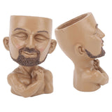 Head Planter Resin Face Planter Weather Resistance Drain Hole Plant Pot for Home Garden Office Dark Color - Close-Up Angle