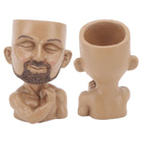 Head Planter Resin Face Planter Weather Resistance Drain Hole Plant Pot for Home Garden Office Dark Color - Low Angle