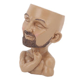Head Planter Resin Face Planter Weather Resistance Drain Hole Plant Pot for Home Garden Office Dark Color - Extra Image