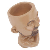 Head Planter Resin Face Planter Weather Resistance Drain Hole Plant Pot for Home Garden Office Dark Color - Extra Image