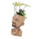 Head Planter Resin Face Planter Weather Resistance Drain Hole Plant Pot for Home Garden Office Dark Color - Extra Image