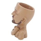 Head Planter Resin Face Planter Weather Resistance Drain Hole Plant Pot for Home Garden Office Dark Color - Extra Image