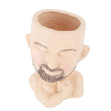 Head Planter Resin Face Planter Weather Resistance Drain Hole Plant Pot for Home Garden Office Light Color - Top-Down View