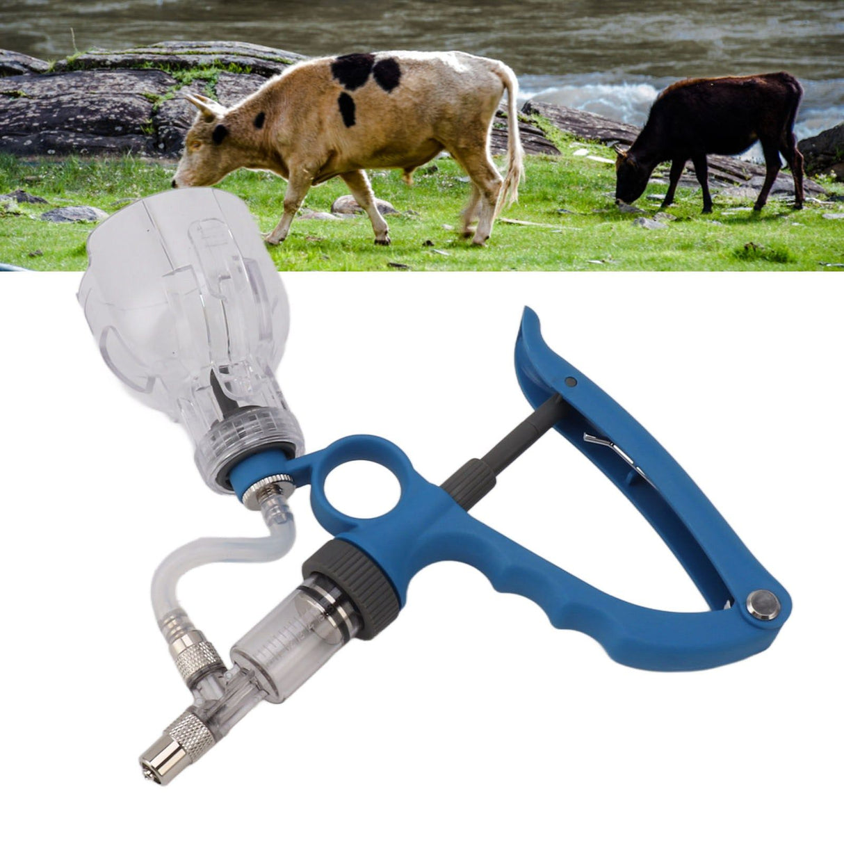 0.5ml‑6ml Livestock Syringe Adjustable Continuous Vaccine Livestock Syringe for Cattle Goat Pig Cow