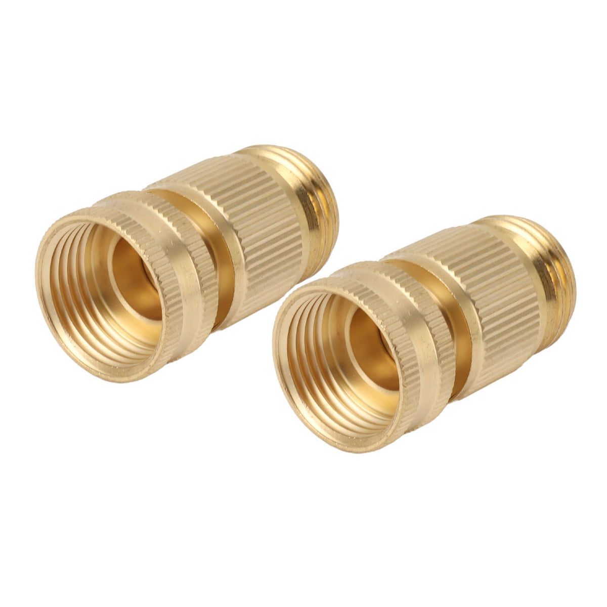 2PCS Water Hose Quick Connector Brass 3/4 Inch Male and Female Garden Hose Fitting Adapter for Repair