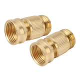 2PCS Water Hose Quick Connector Brass 3/4 Inch Male and Female Garden Hose Fitting Adapter for Repair