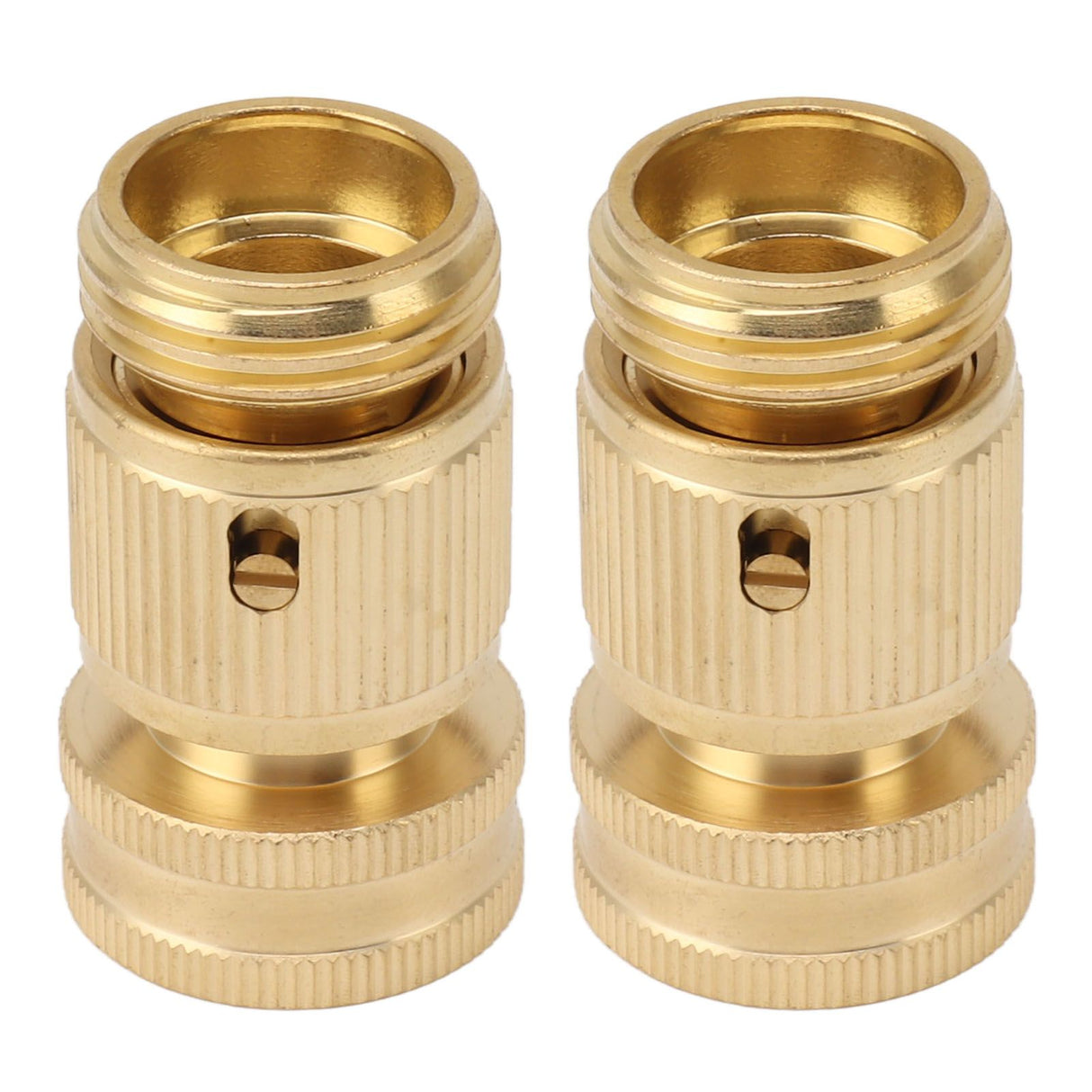2PCS Water Hose Quick Connector Brass 3/4 Inch Male and Female Garden Hose Fitting Adapter for Repair