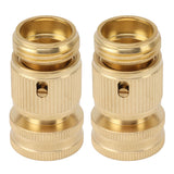 2PCS Water Hose Quick Connector Brass 3/4 Inch Male and Female Garden Hose Fitting Adapter for Repair