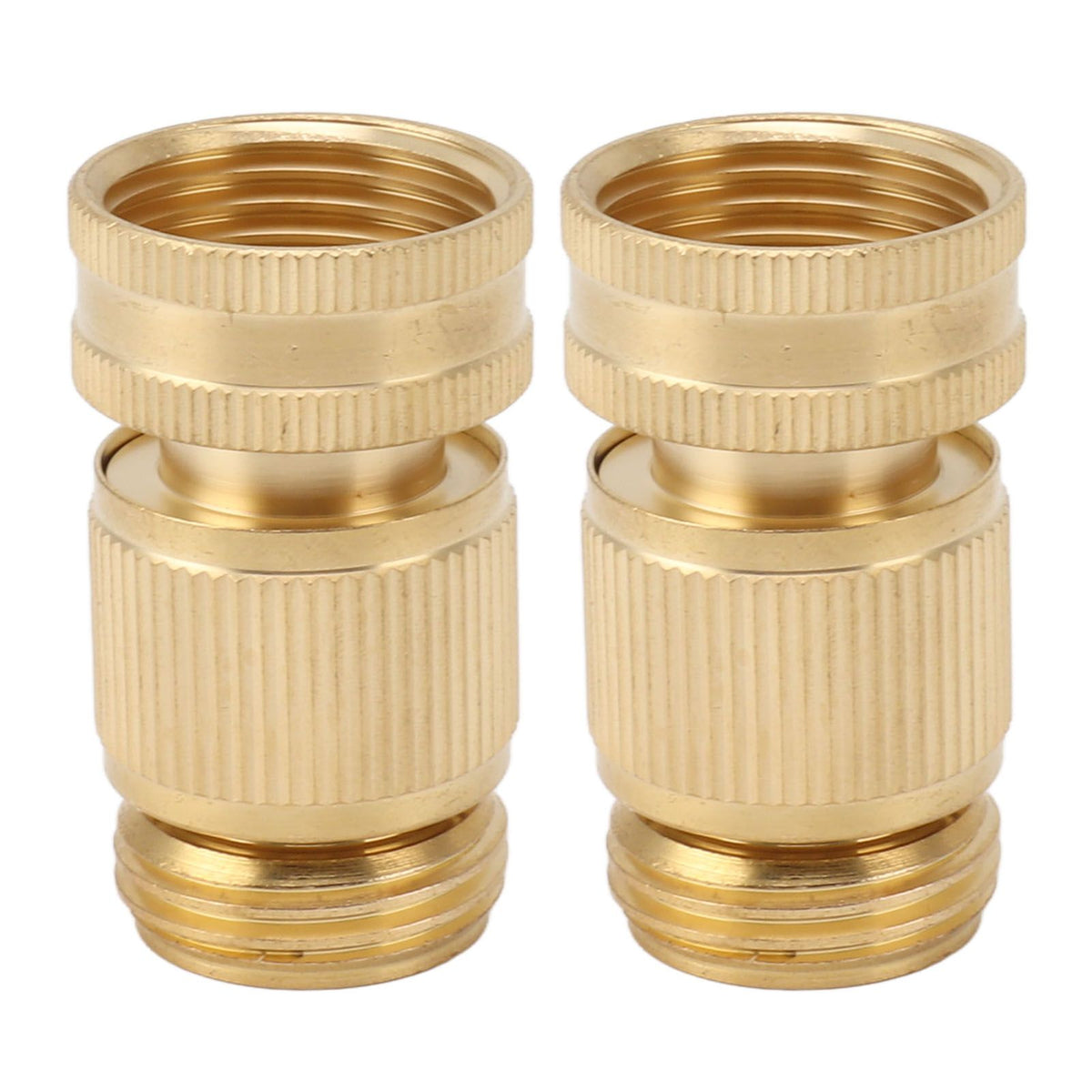 2PCS Water Hose Quick Connector Brass 3/4 Inch Male and Female Garden Hose Fitting Adapter for Repair
