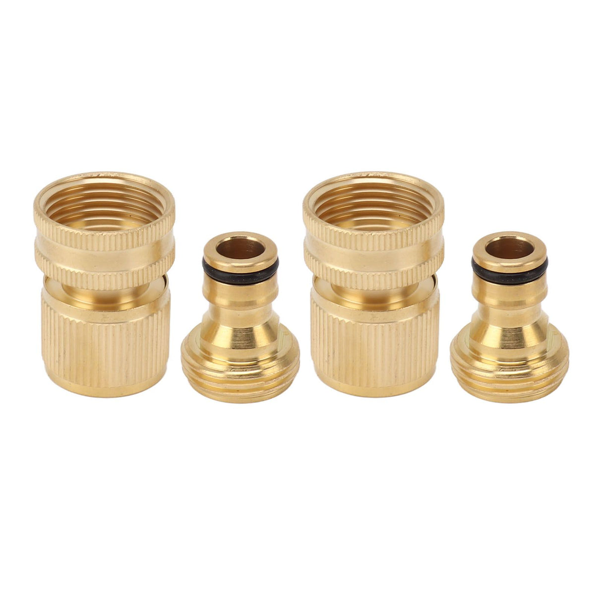 2PCS Water Hose Quick Connector Brass 3/4 Inch Male and Female Garden Hose Fitting Adapter for Repair