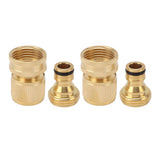 2PCS Water Hose Quick Connector Brass 3/4 Inch Male and Female Garden Hose Fitting Adapter for Repair