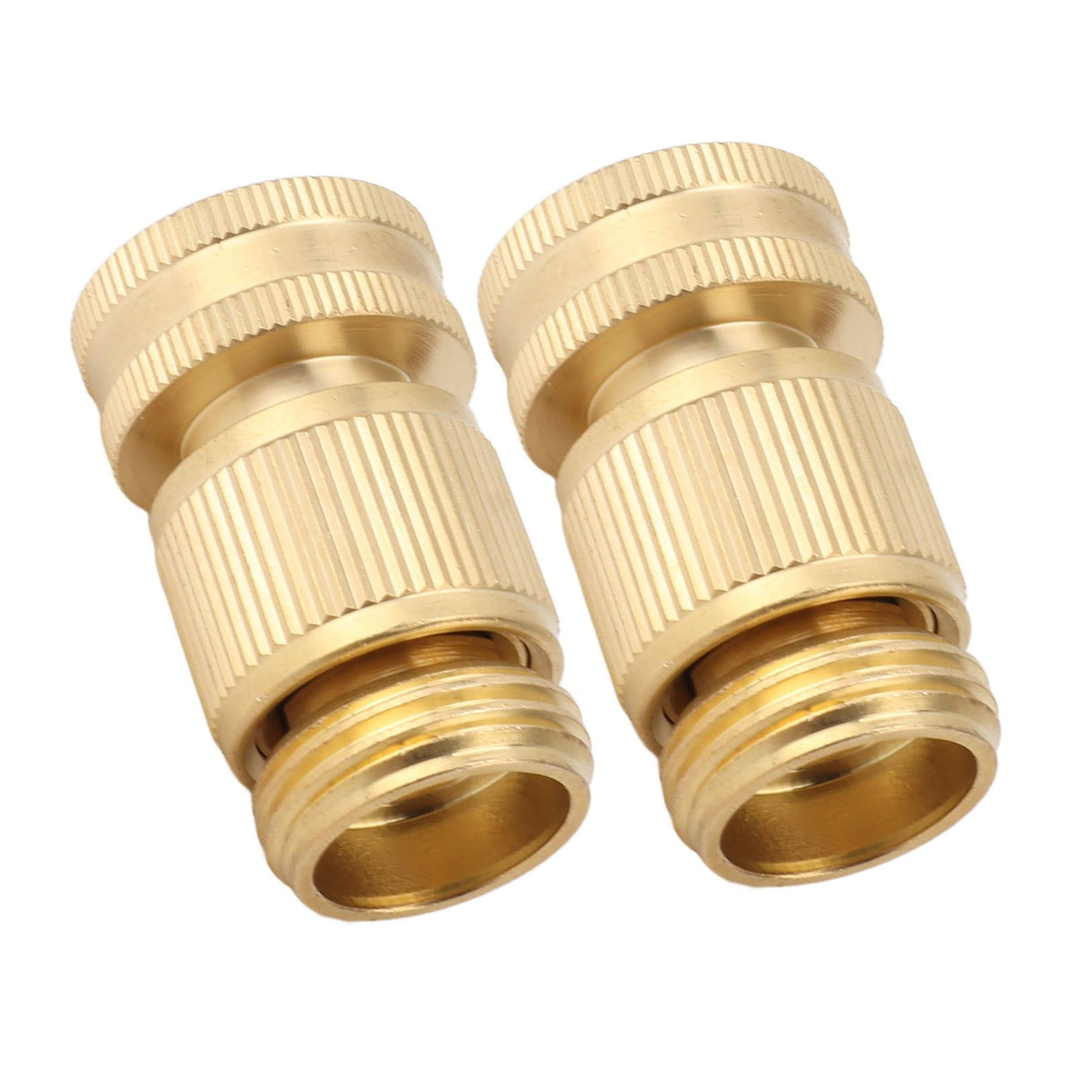 2PCS Water Hose Quick Connector Brass 3/4 Inch Male and Female Garden Hose Fitting Adapter for Repair