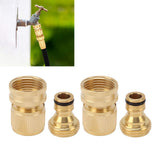 2PCS Water Hose Quick Connector Brass 3/4 Inch Male and Female Garden Hose Fitting Adapter for Repair - Extra Image