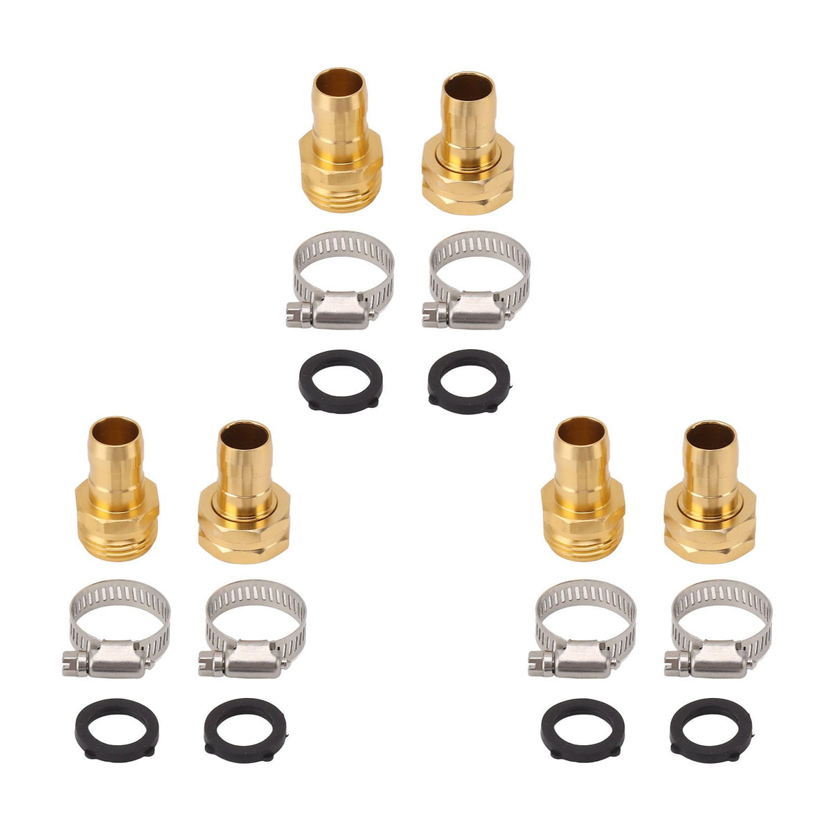 3 Set Garden Hose Repair Kit Hose Repair Connector with Clamps for 3/4 5/8 Garden Hose