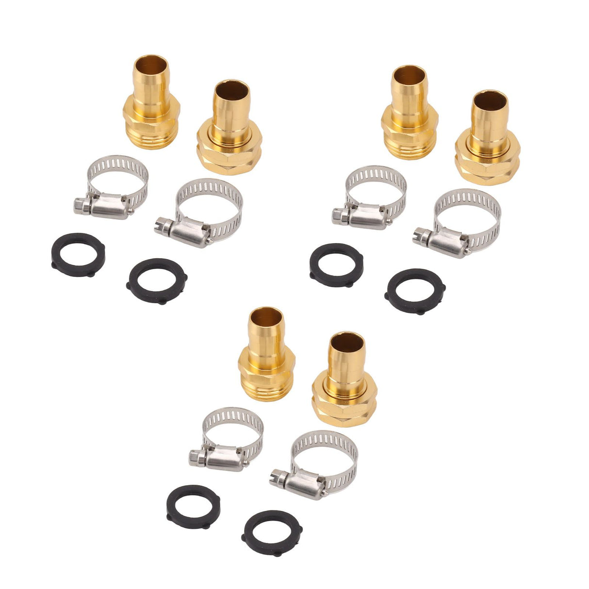 3 Set Garden Hose Repair Kit Hose Repair Connector with Clamps for 3/4 5/8 Garden Hose