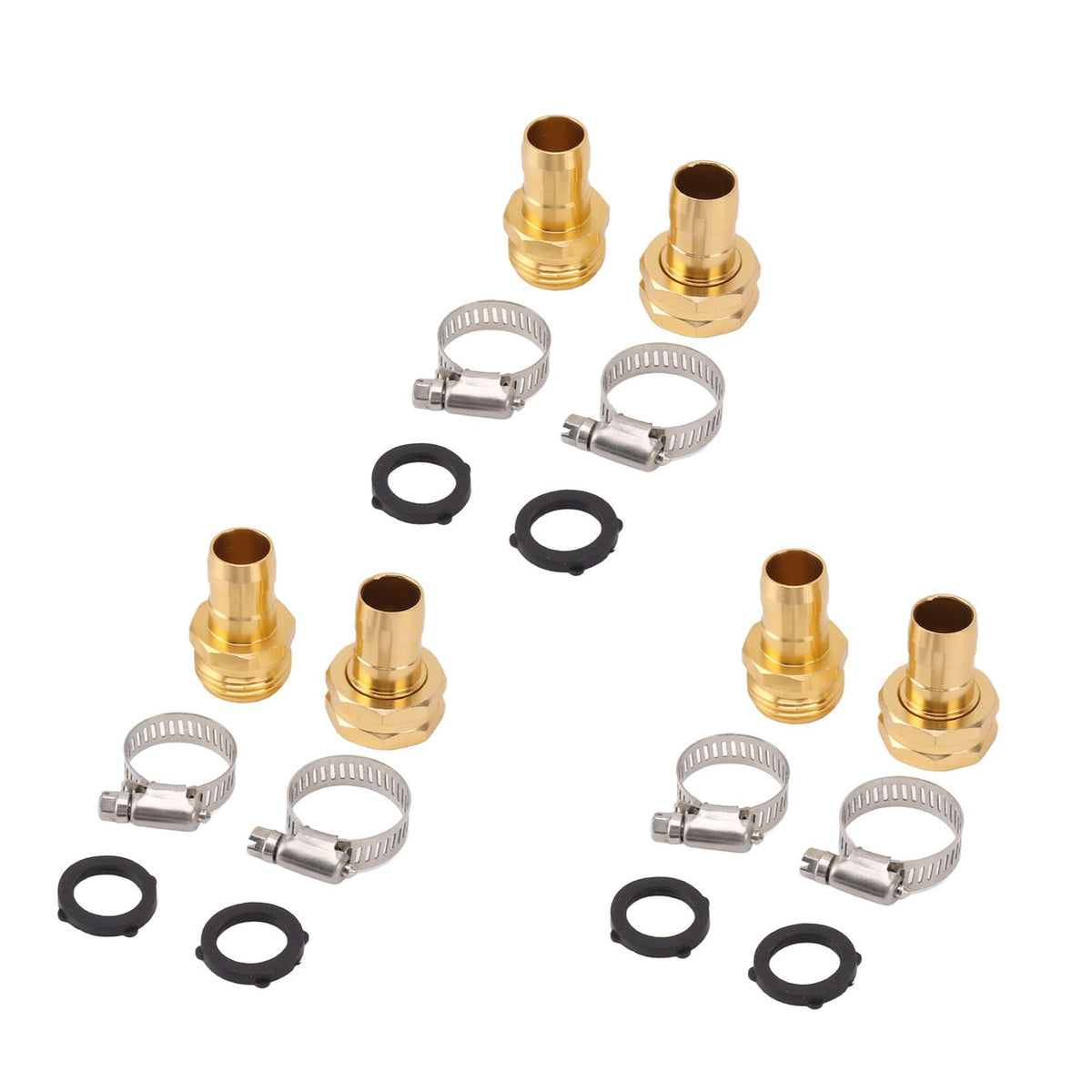3 Set Garden Hose Repair Kit Hose Repair Connector with Clamps for 3/4 5/8 Garden Hose