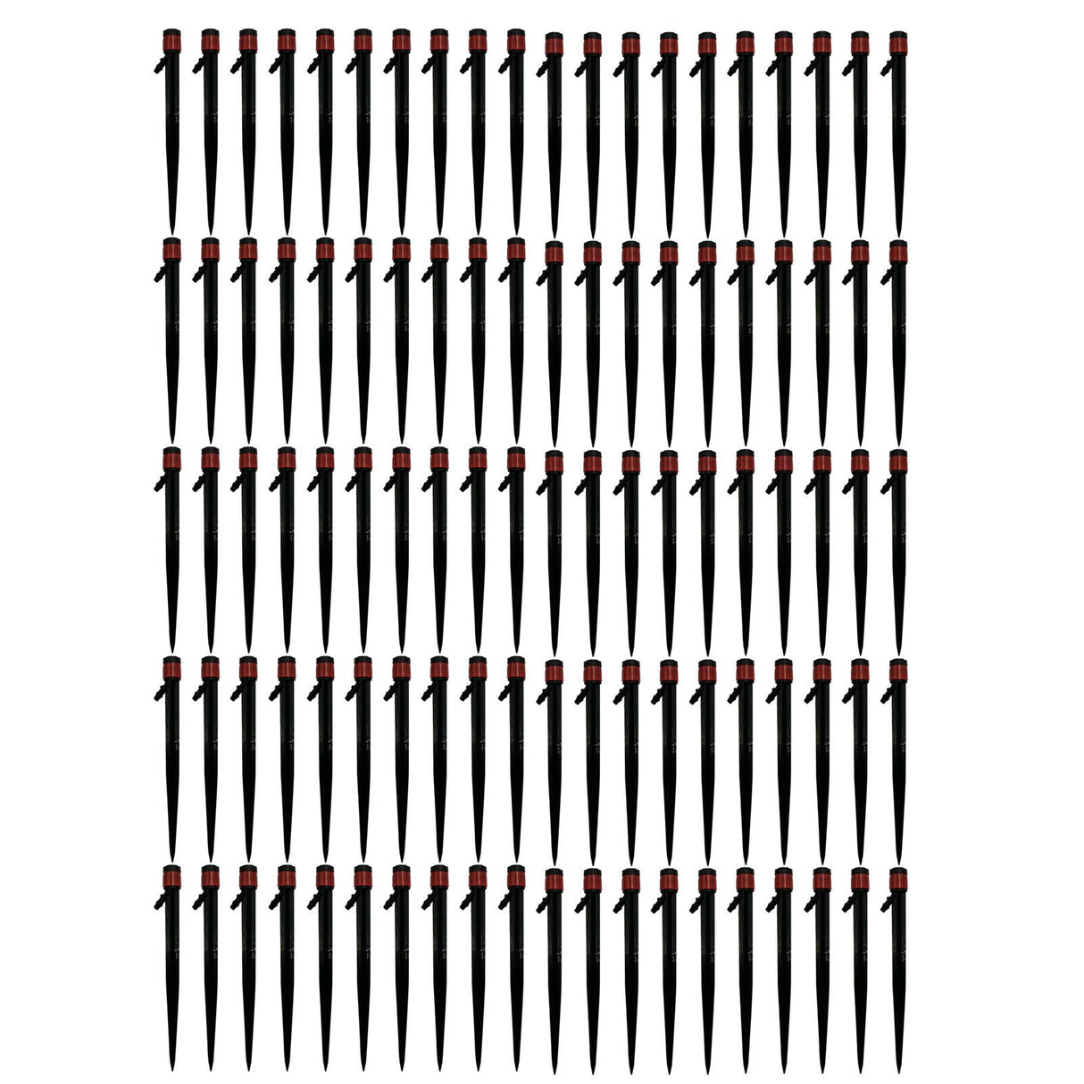 100pcs Drip Emitters 360 Degree Adjustable Water Flow Drippers Sprayer for Patio Lawn Bed Watering System 13cm / 5.1in Red