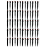 100pcs Drip Emitters 360 Degree Adjustable Water Flow Drippers Sprayer for Patio Lawn Bed Watering System 13cm / 5.1in Red
