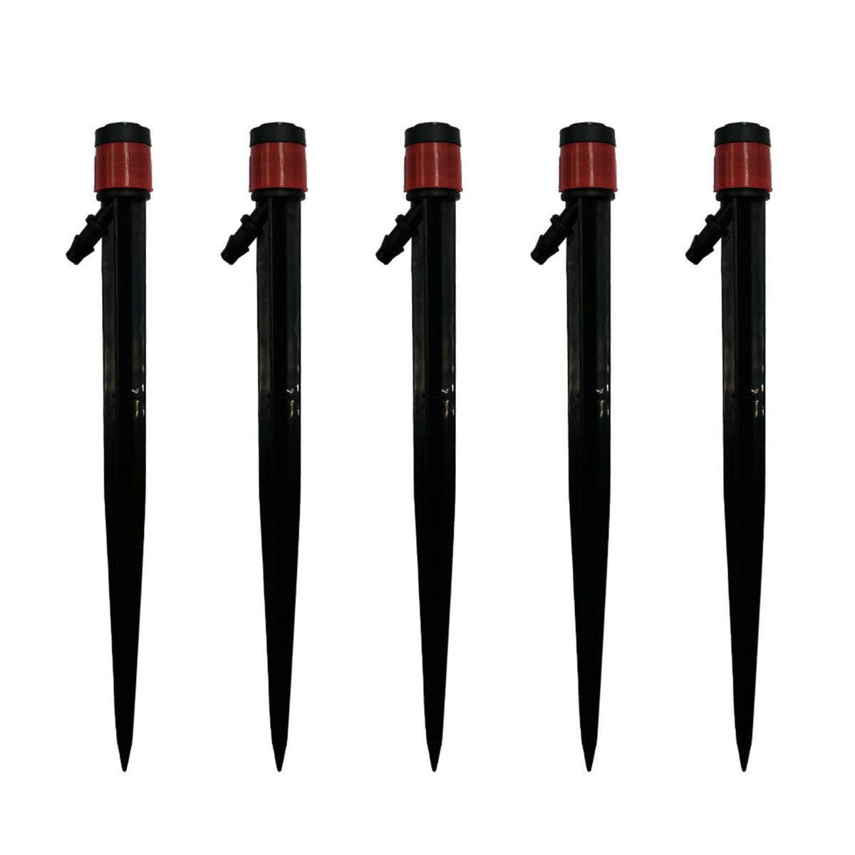 100pcs Drip Emitters 360 Degree Adjustable Water Flow Drippers Sprayer for Patio Lawn Bed Watering System 13cm / 5.1in Red