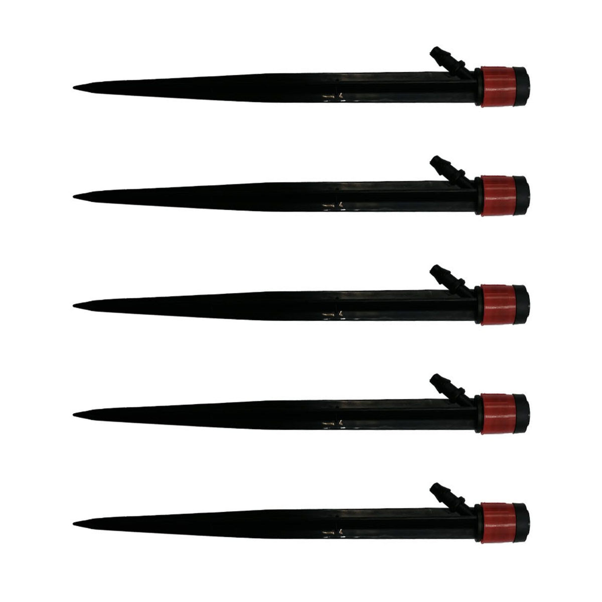 100pcs Drip Emitters 360 Degree Adjustable Water Flow Drippers Sprayer for Patio Lawn Bed Watering System 13cm / 5.1in Red