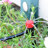 100pcs Drip Emitters 360 Degree Adjustable Water Flow Drippers Sprayer for Patio Lawn Bed Watering System 13cm / 5.1in Red