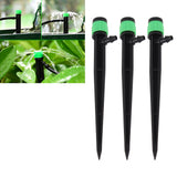 100pcs Drip Emitters 360 Degree Adjustable Water Flow Drippers Sprayer for Patio Lawn Bed Watering System 13cm / 5.1in Green