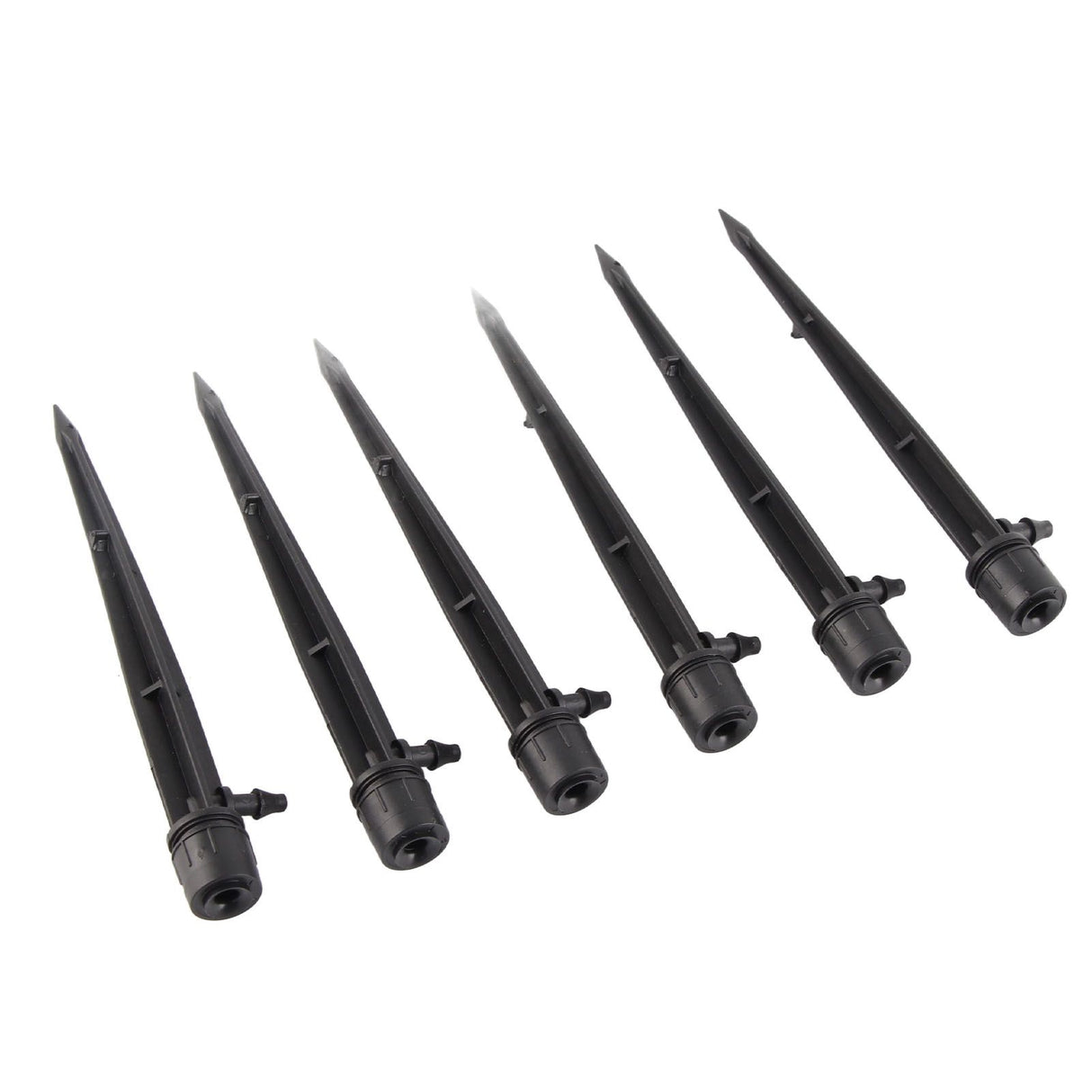 100pcs Drip Emitters 360 Degree Adjustable Water Flow Drippers Sprayer for Patio Lawn Bed Watering System 13cm / 5.1in Black