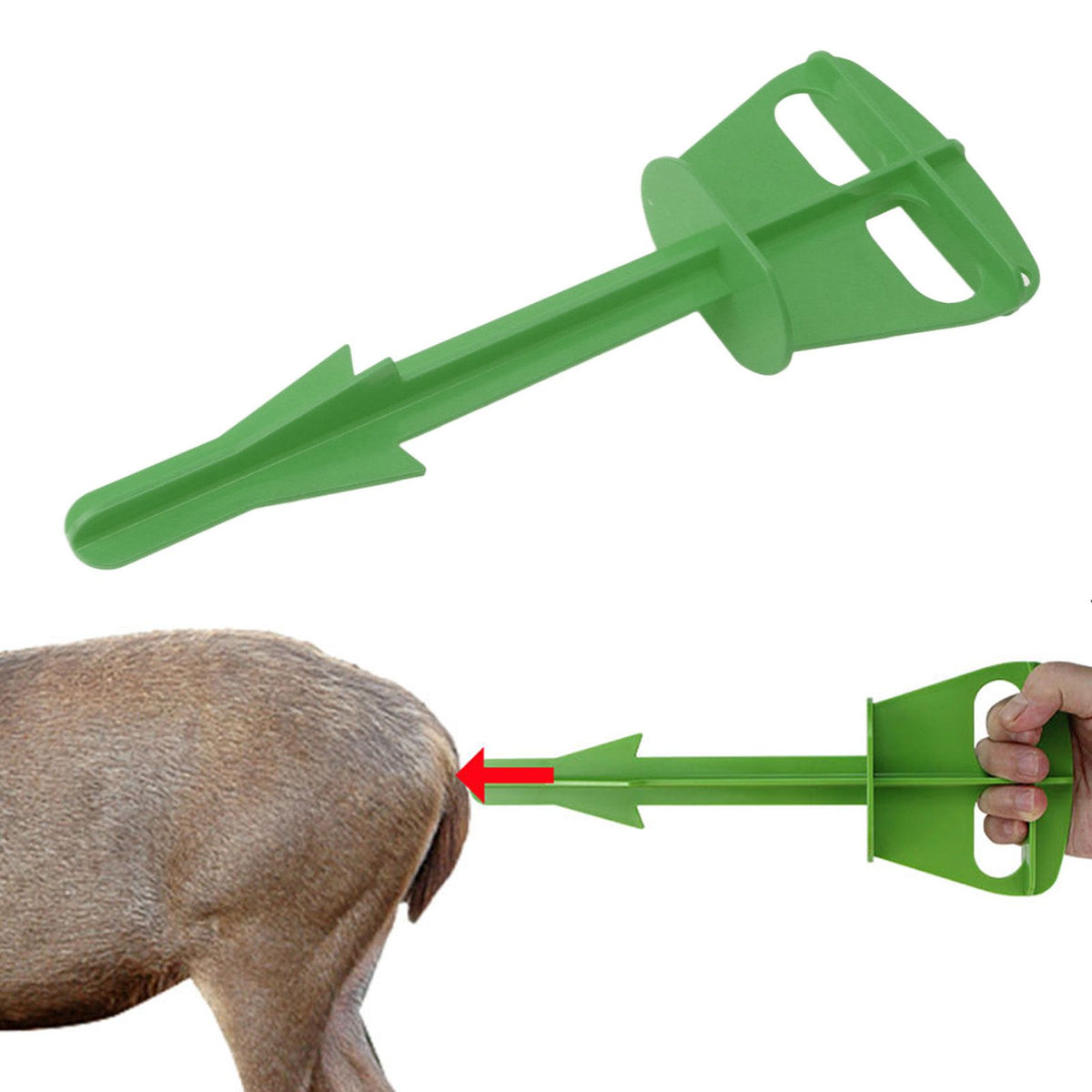 Butt Out Tool Plastic Hunters Butt Out Tool for Deer Large Livestock Anal Cleaning Green