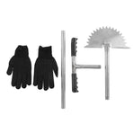 Manual Lawn Edger with Saw Tooth Blade Half Moon Edger Lawn Tool with T Grip Handle for Cleaning Edges Along Sidewalks
