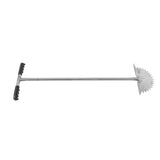 Manual Lawn Edger with Saw Tooth Blade Half Moon Edger Lawn Tool with T Grip Handle for Cleaning Edges Along Sidewalks - Top-Down View