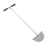 Manual Lawn Edger with Saw Tooth Blade Half Moon Edger Lawn Tool with T Grip Handle for Cleaning Edges Along Sidewalks - Rear View