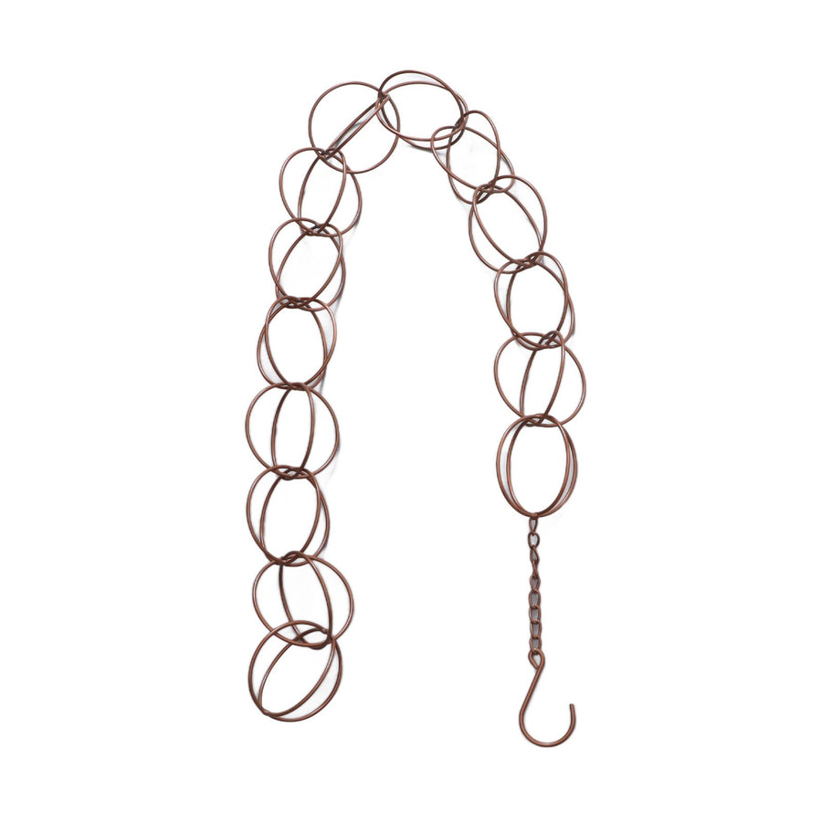 Metal Rain Chain Drainage Function Decorative Ring Wind Chime with Hook for Home Balcony Patio