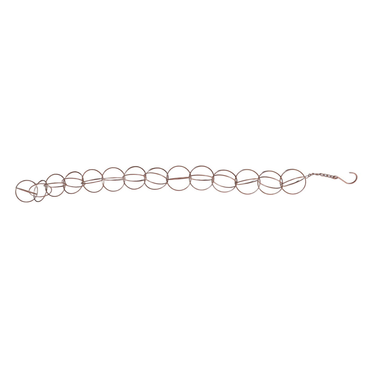 Metal Rain Chain Drainage Function Decorative Ring Wind Chime with Hook for Home Balcony Patio